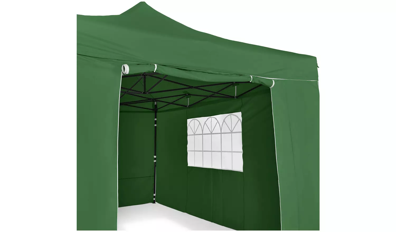 All Seasons 3mx4.5m Pop Up Garden Gazebo & Side Panels-Green