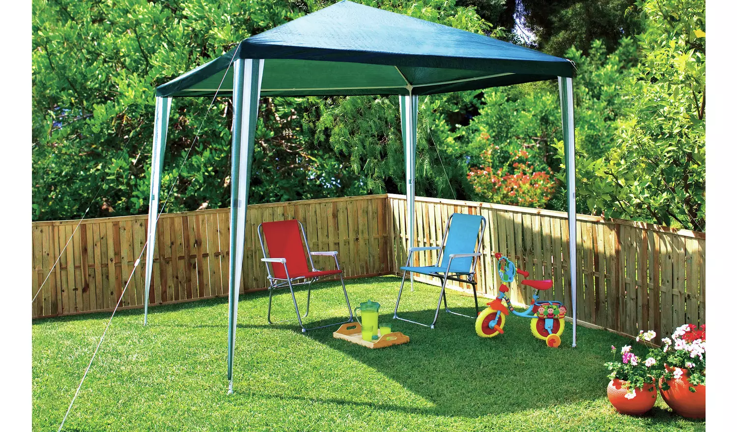 Argos Home 2.7m x 2.7m Garden Gazebo - Green