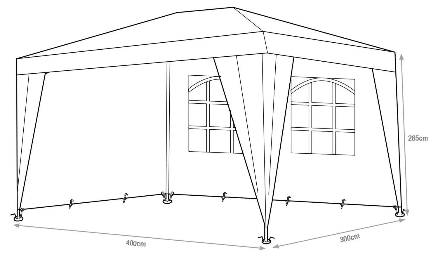Argos Home 3m x 4m Gazebo with Side Panels