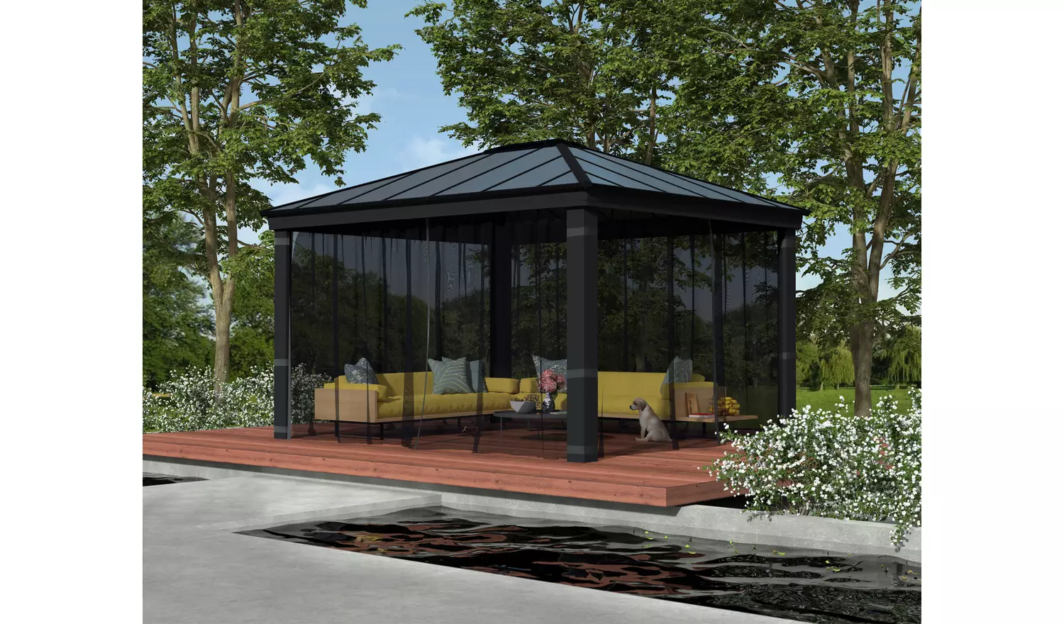 Palram Canopia Dallas 4 Piece Gazebo Netting Set 12 x 14ft