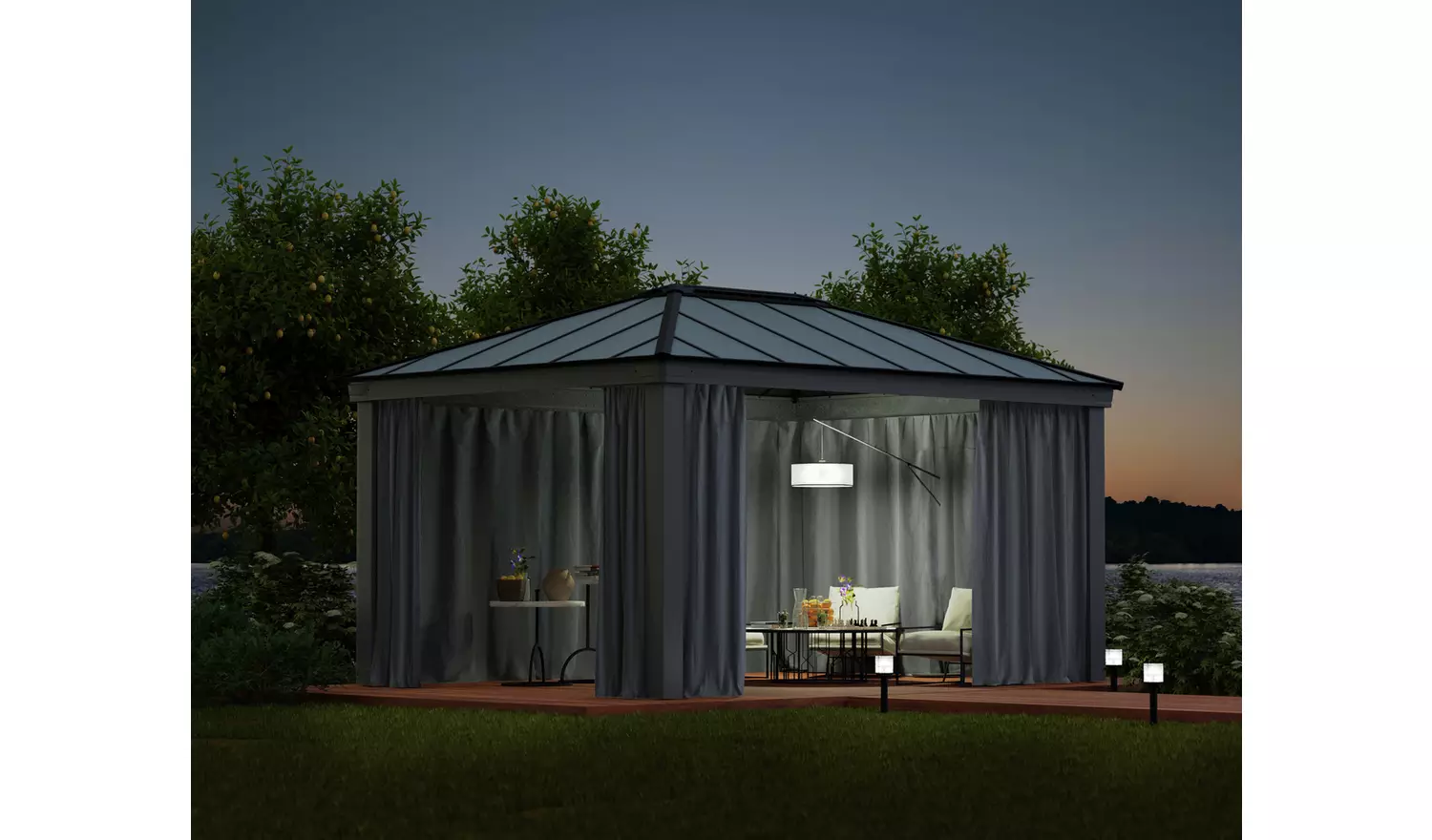 Palram Canopia Dallas 4 Piece Gazebo Curtain Set 12 x 16ft