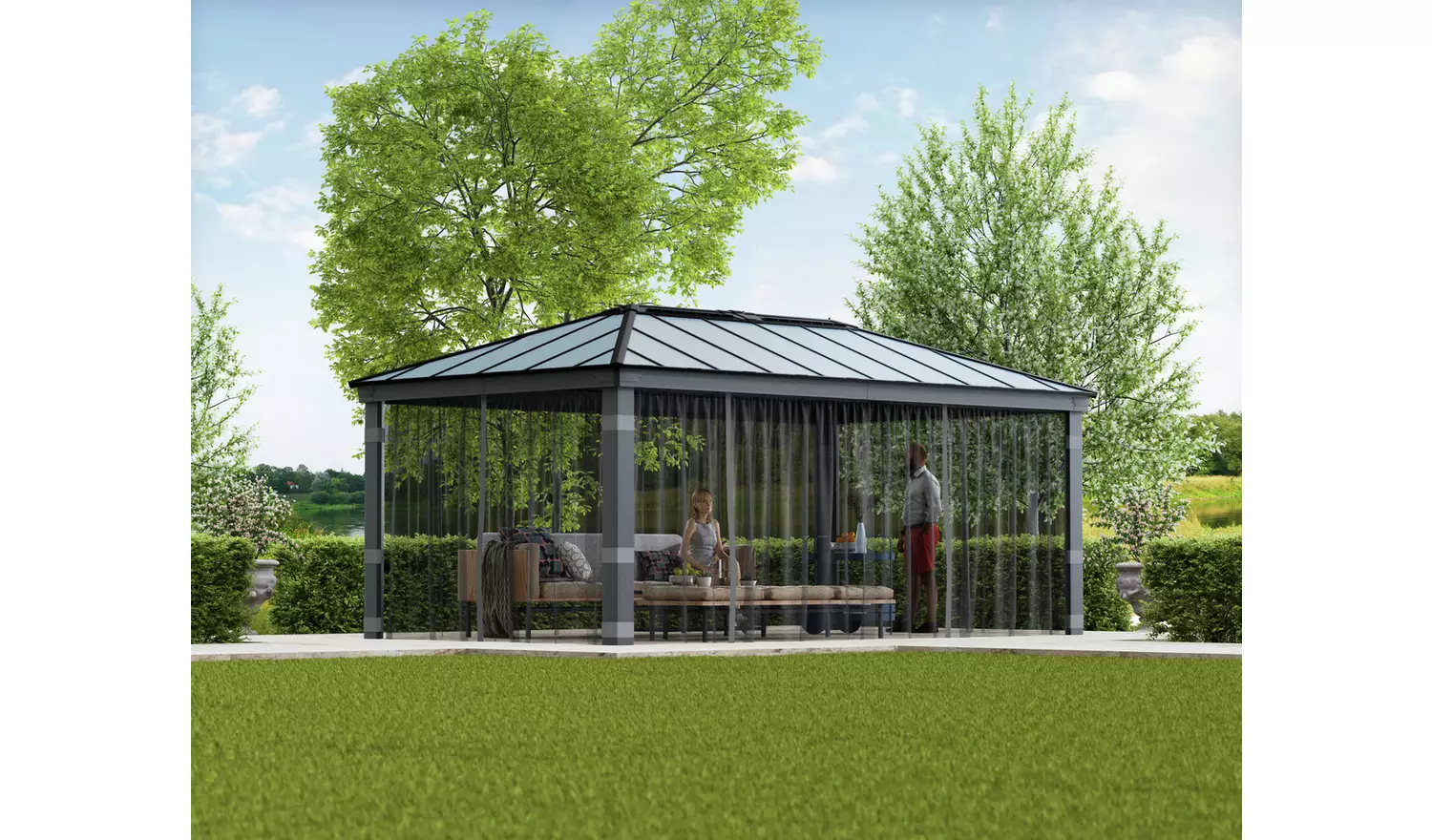 Palram Canopia Dallas 4 Piece Gazebo Netting Set 12 x 20ft