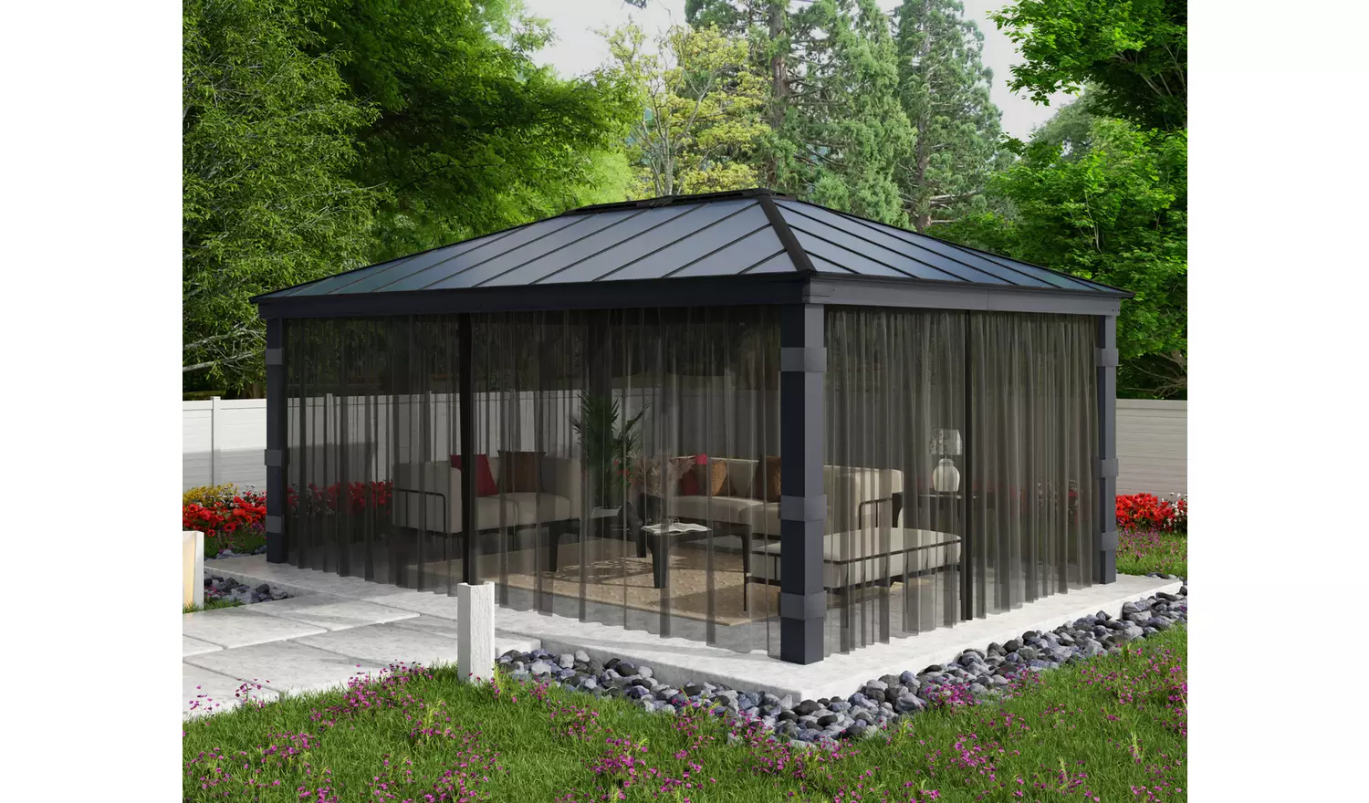 Palram Canopia Dallas 4 Piece Gazebo Netting Set 14 x 20ft