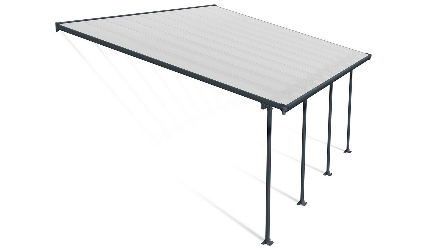 Palram Canopia Feria 4 x 6.06m Patio Cover Grey Clear