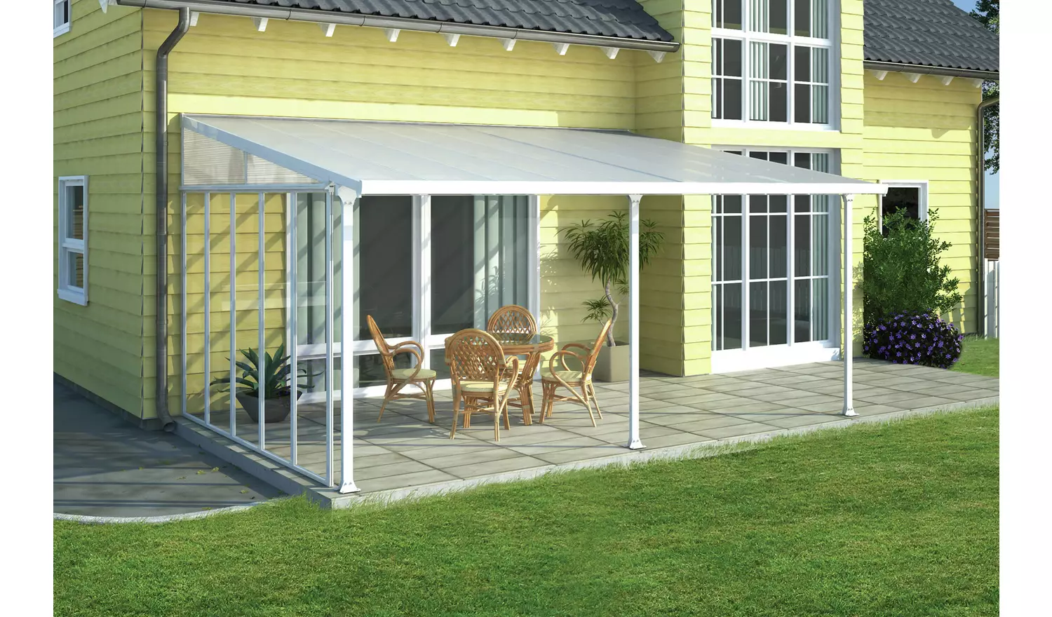 Palram Canopia Feria 4 x 6.06m Patio Cover White Clear