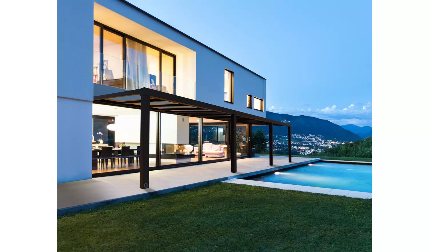 Palram Canopia Stockholm 3.4 x 9.5m Patio Cover Grey Clear