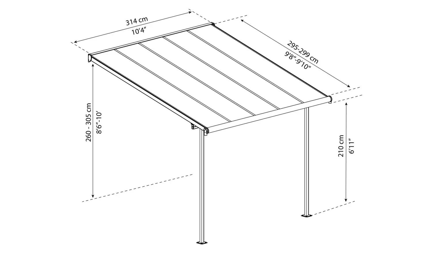 Palram - Canopia Sierra 3 x 3.05m Patio Cover - White