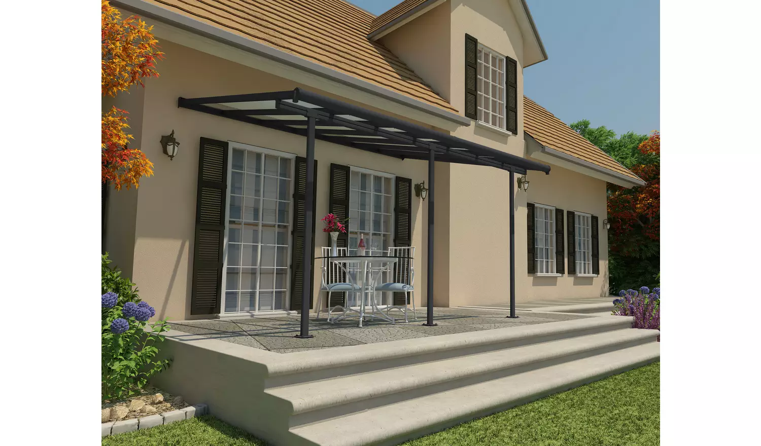 Palram – Canopia Sierra 3 x 4.25m Patio Cover - Grey Clear