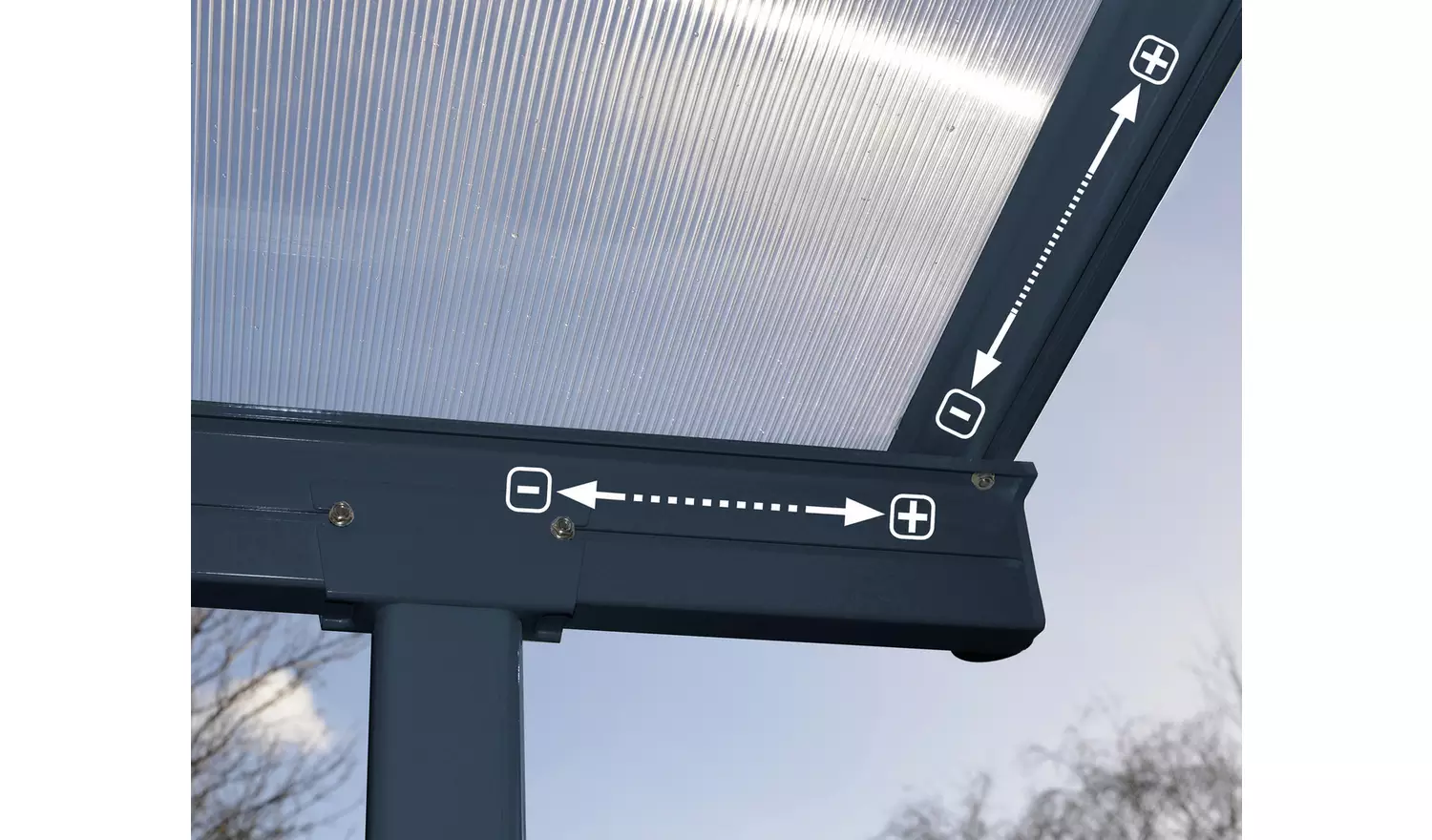 Palram – Canopia Sierra 3 x 5.46m Patio Cover - Grey Clear