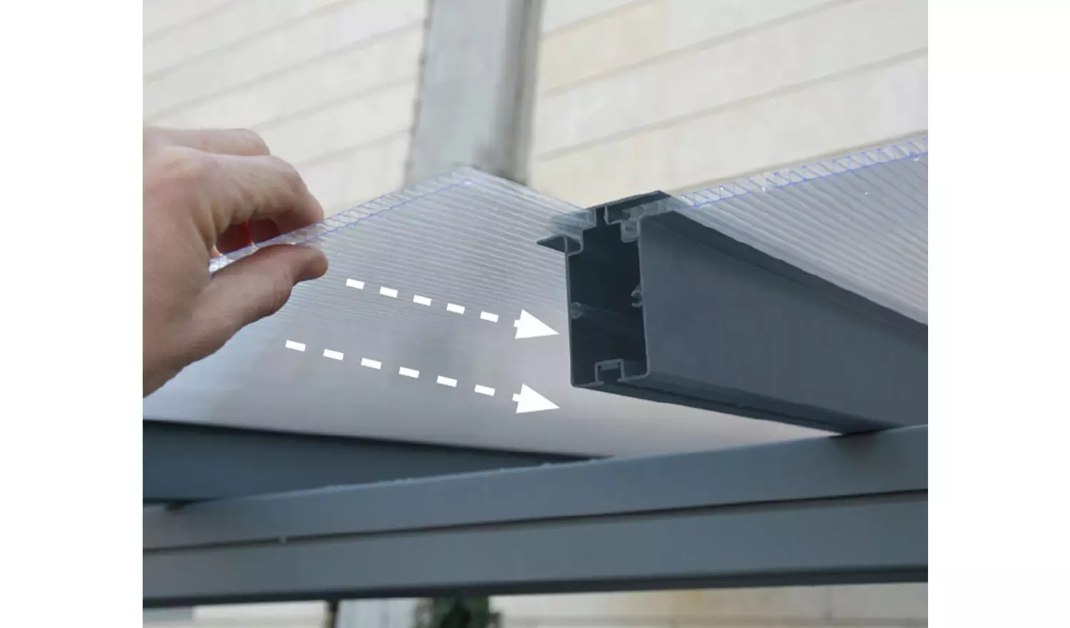 Palram – Canopia Sierra 3 x 5.46m Patio Cover - Grey Clear