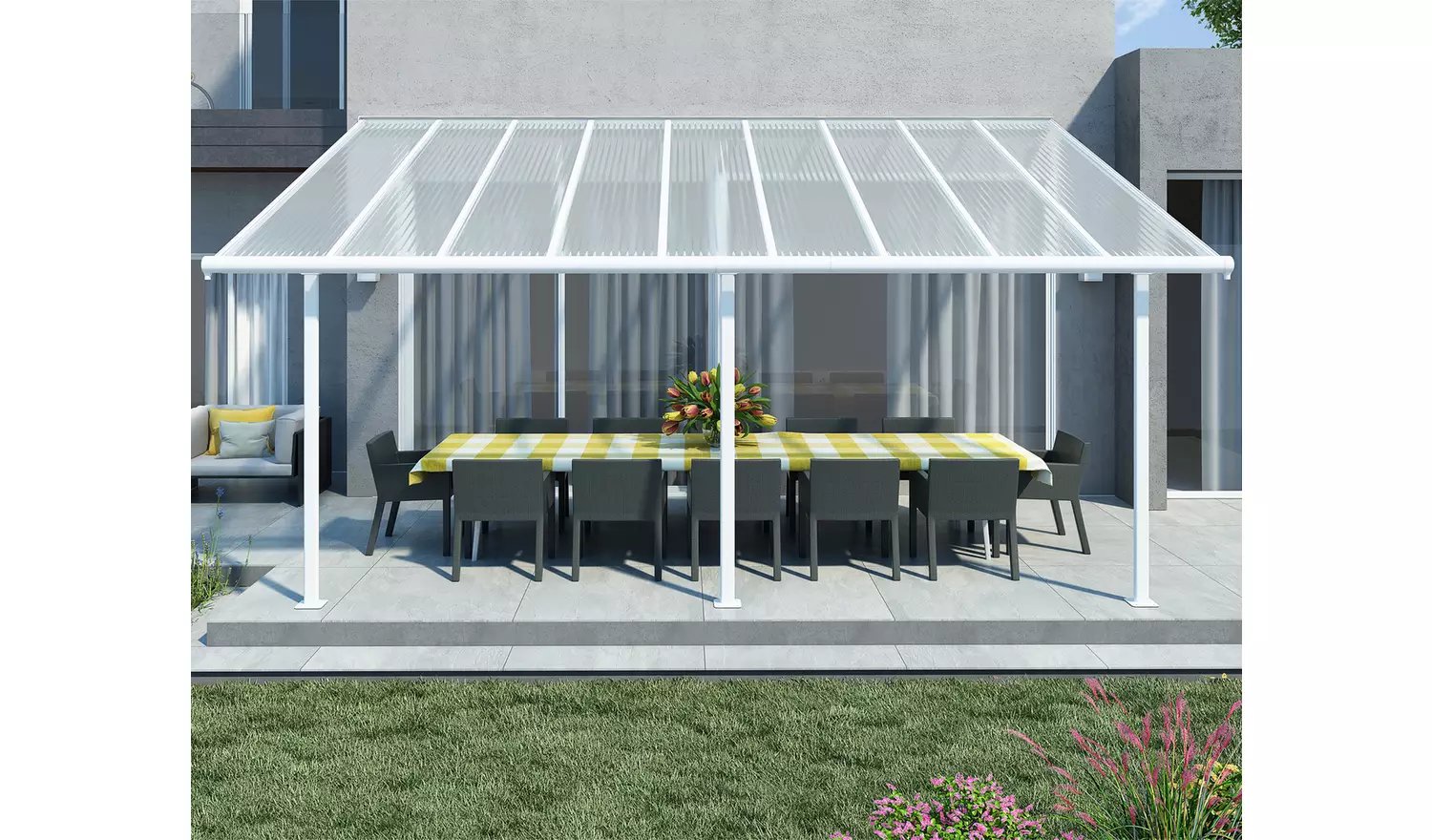 Palram - Canopia Sierra 3 x 5.46mPatio Cover - White Clear