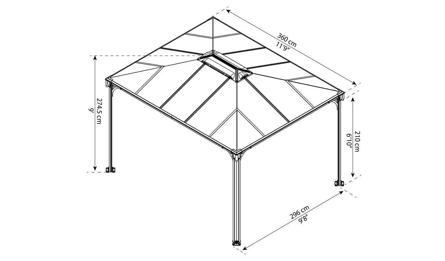 Palram - Canopia Martinique 3600 Gazebo - Grey