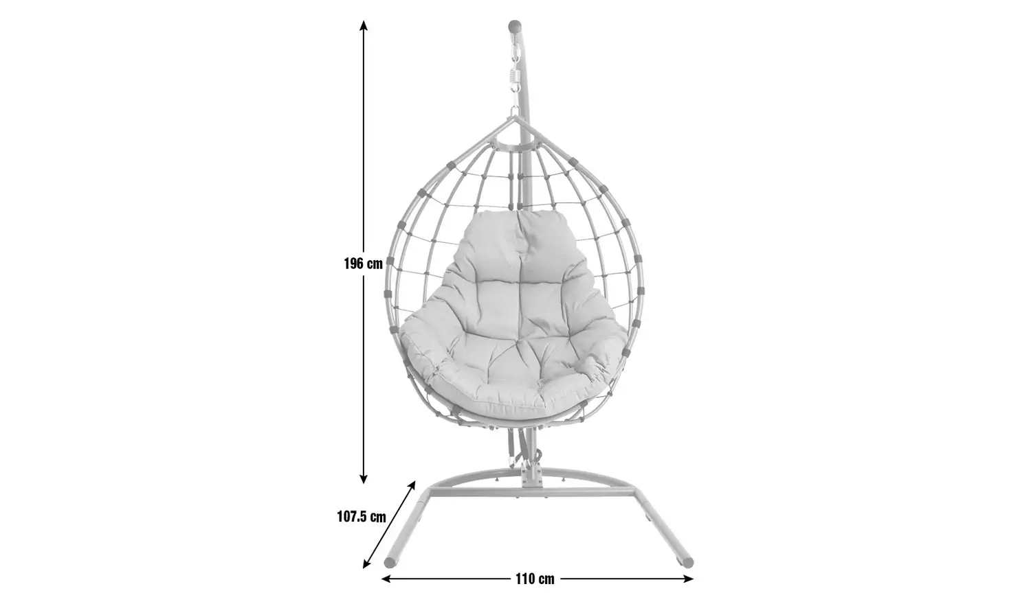 Argos Home Metal Hanging Egg Chair - Grey