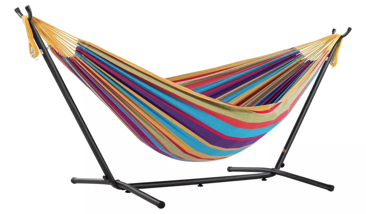 Vivere Tropical Double Hammock with Metal Stand