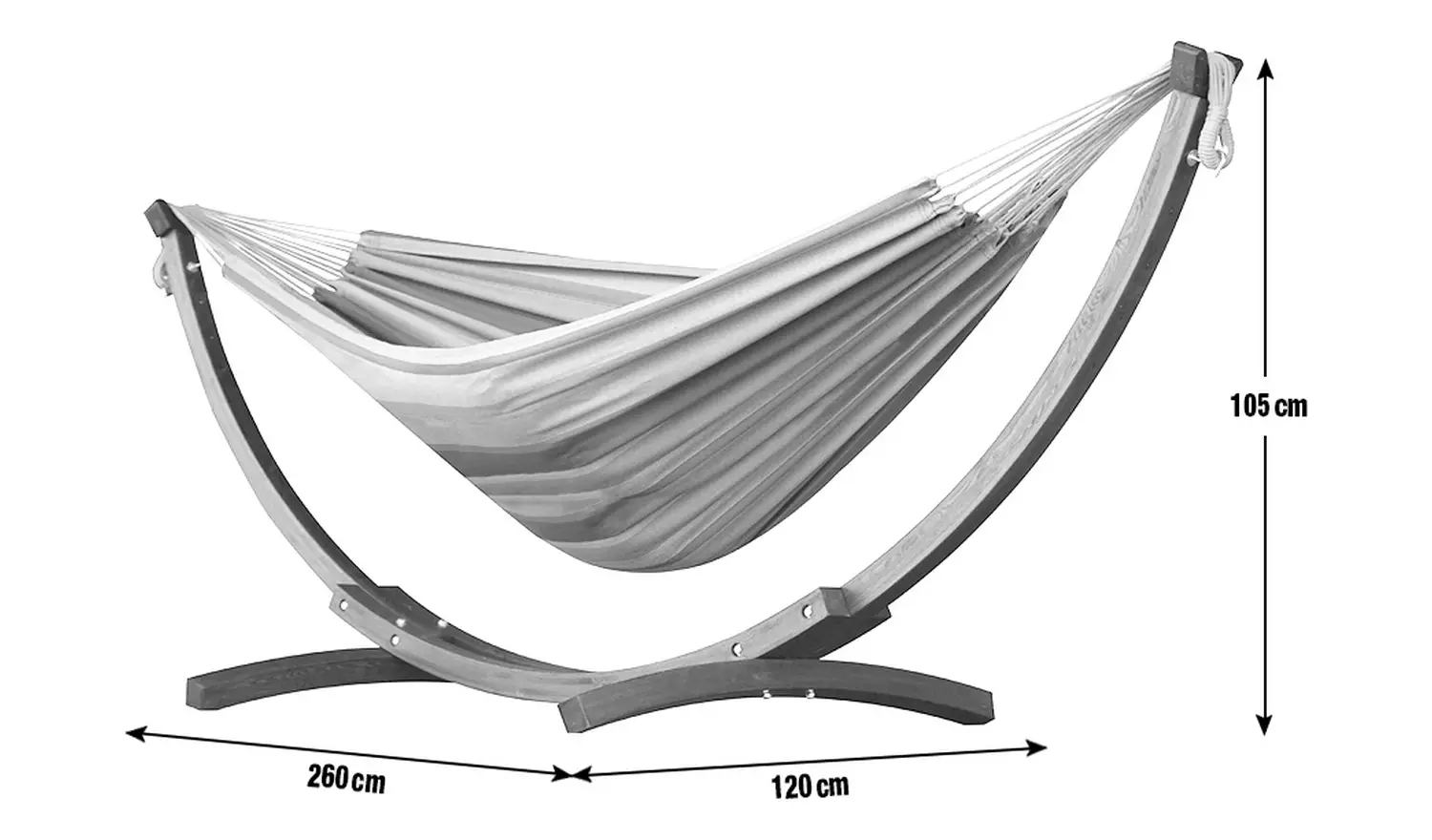 Vivere Tropical Double Hammock with Wooden Stand