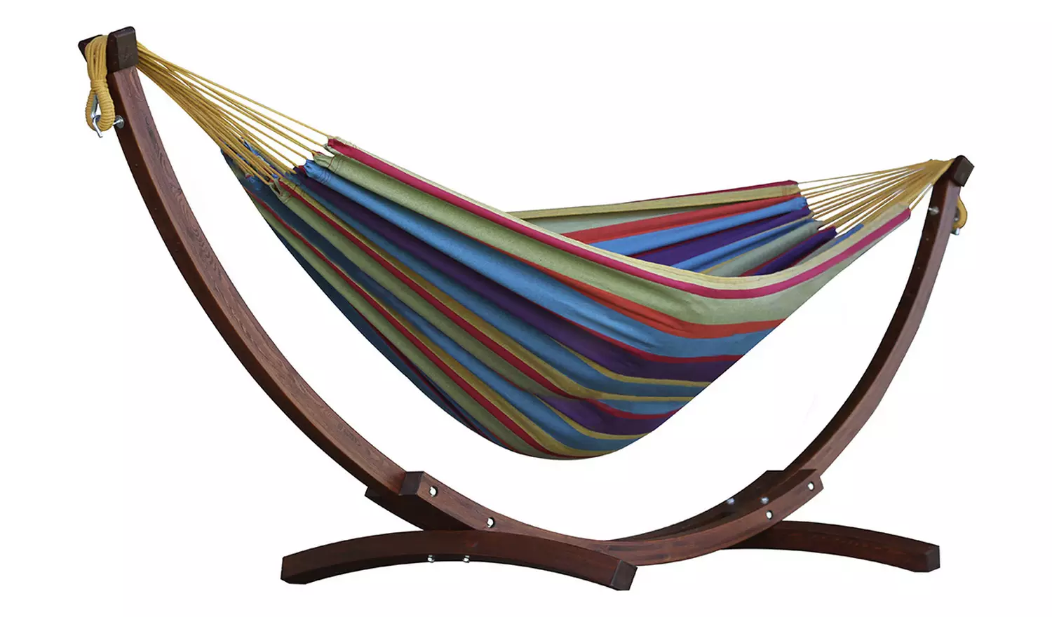 Vivere Tropical Double Hammock with Wooden Stand