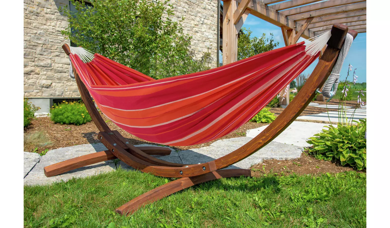 Vivere Mimosa Hammock with Wooden Stand