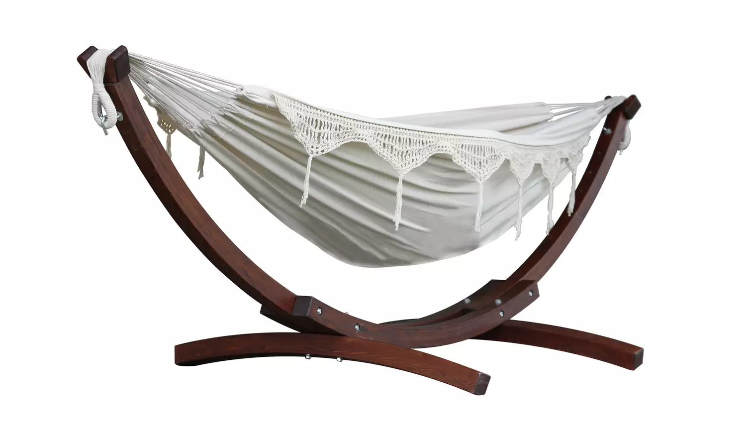 Vivere Hammock with Wooden Stand - Cream
