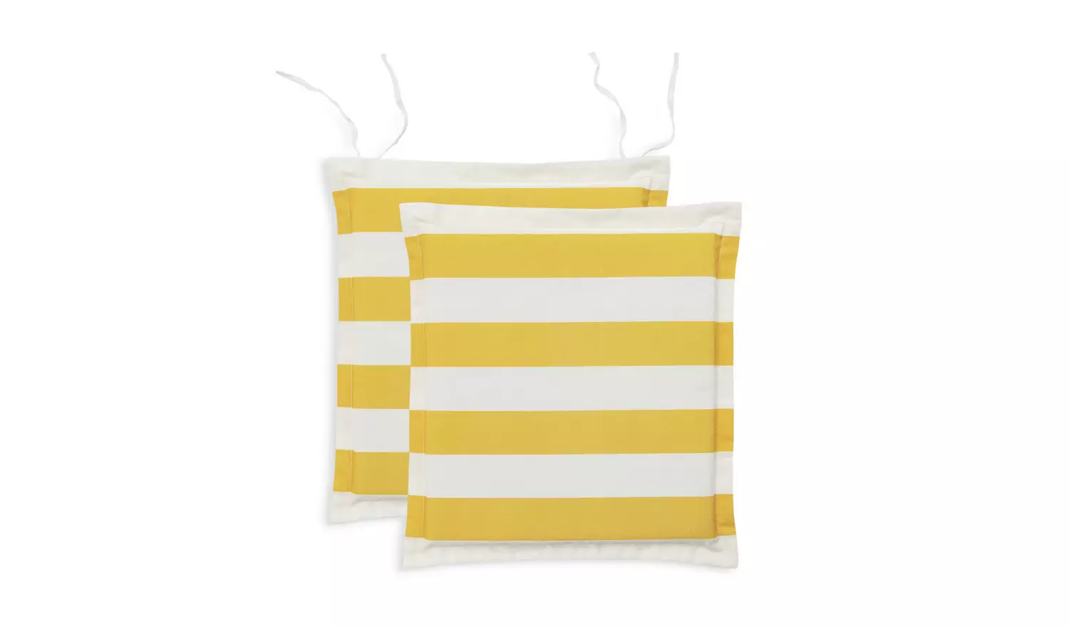 Habitat Pack of 2 Stripe Garden Chair Cushions - Yellow