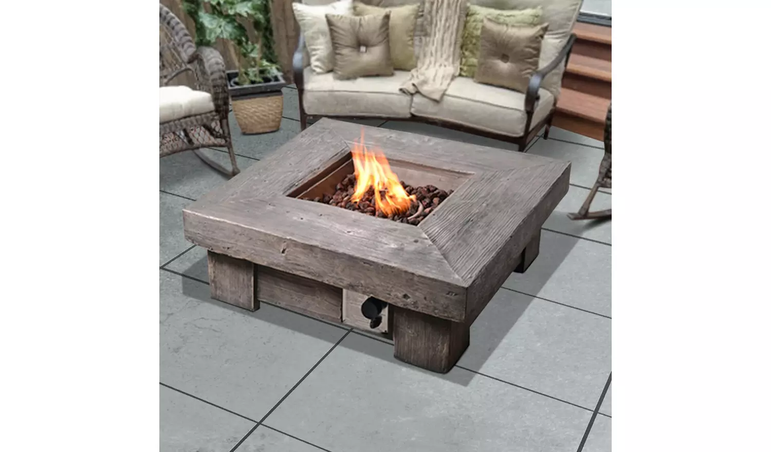 Teamson Home HF11501AA UK Gas Fire Pit With Cover