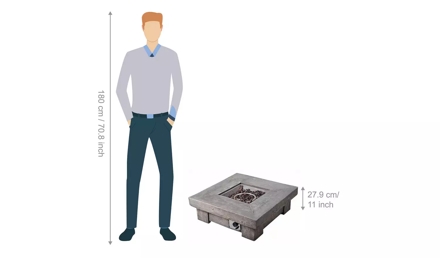 Teamson Home HF11501AA UK Gas Fire Pit With Cover