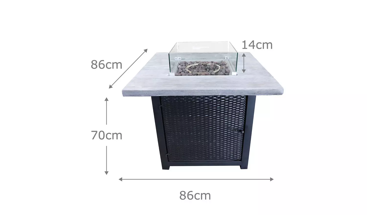 Teamson Home HF34501BA UK Gas Fire Pit With Cover