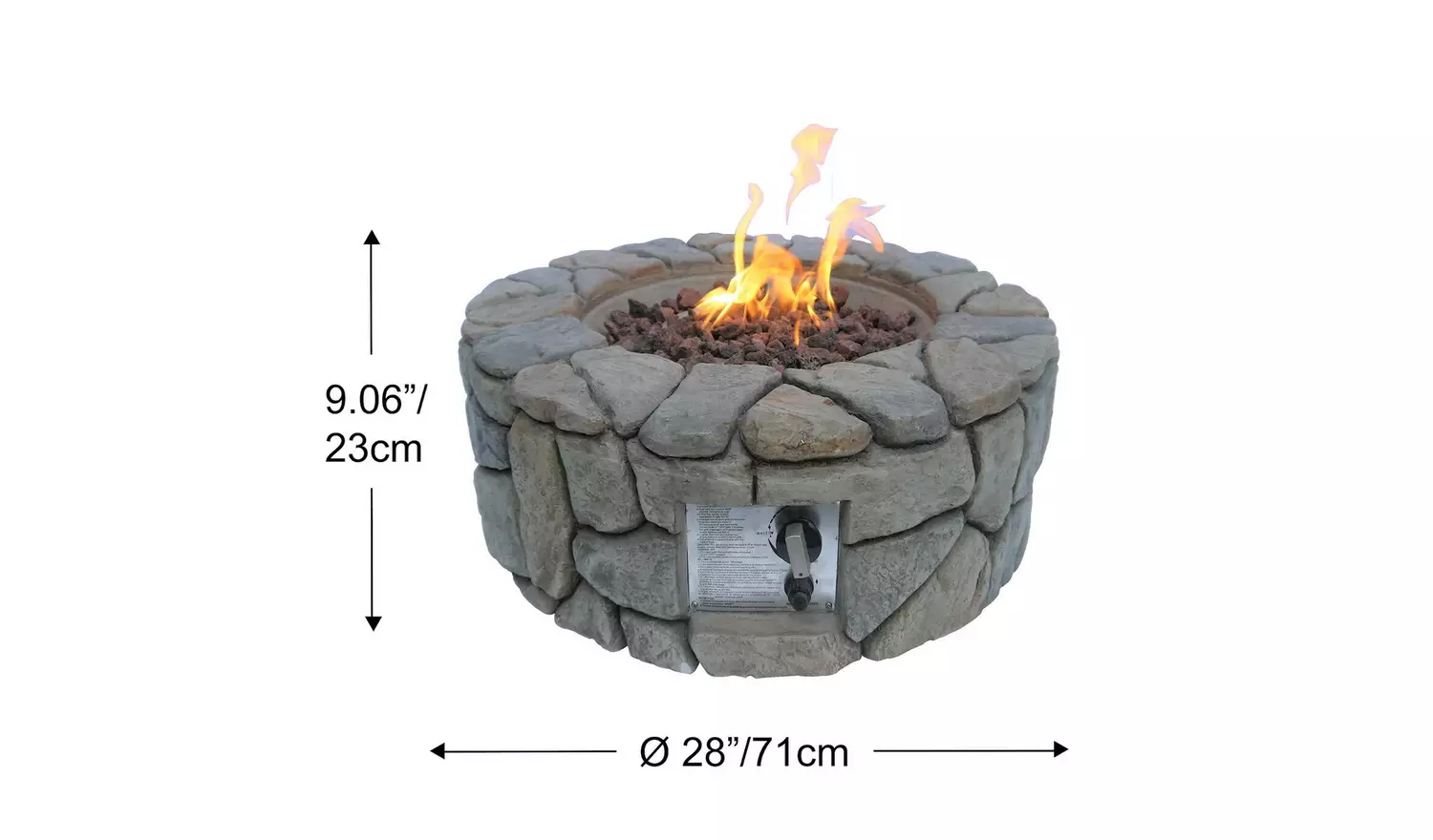 Teamson Home HF09501AA UK Gas Fire Pit With Cover