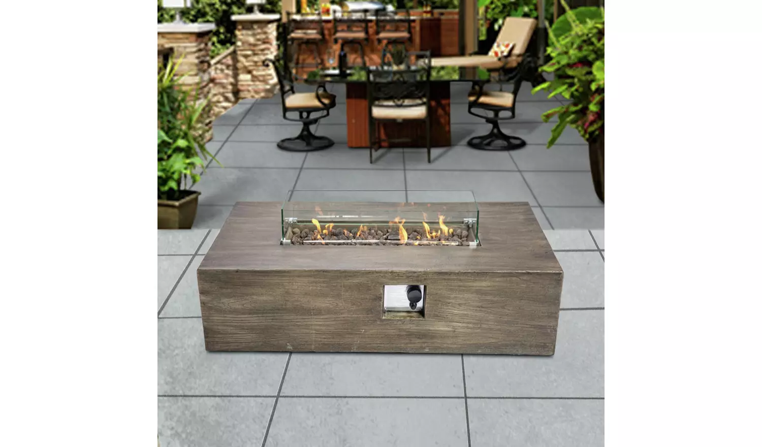 Teamson Home HF48708AA UK Gas Fire Pit With Cover