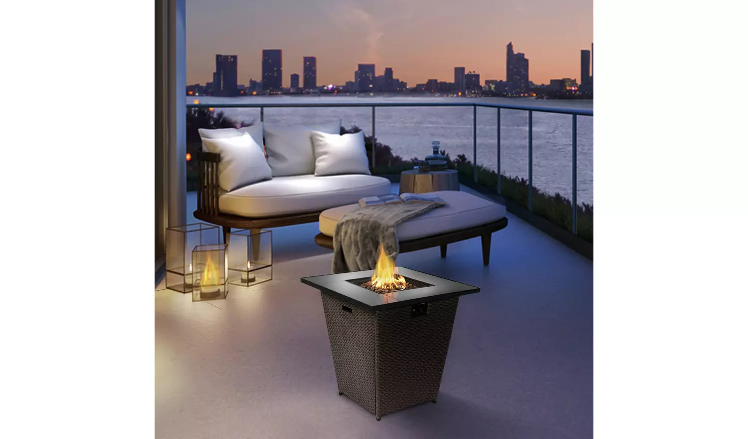 Teamson Home HF30200AA UK Gas Fire Pit With Cover