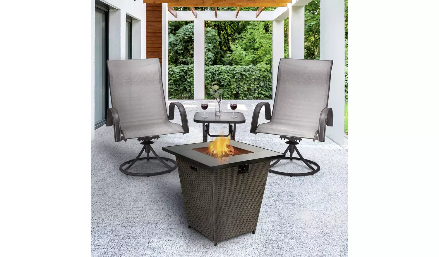 Teamson Home HF30200AA UK Gas Fire Pit With Cover