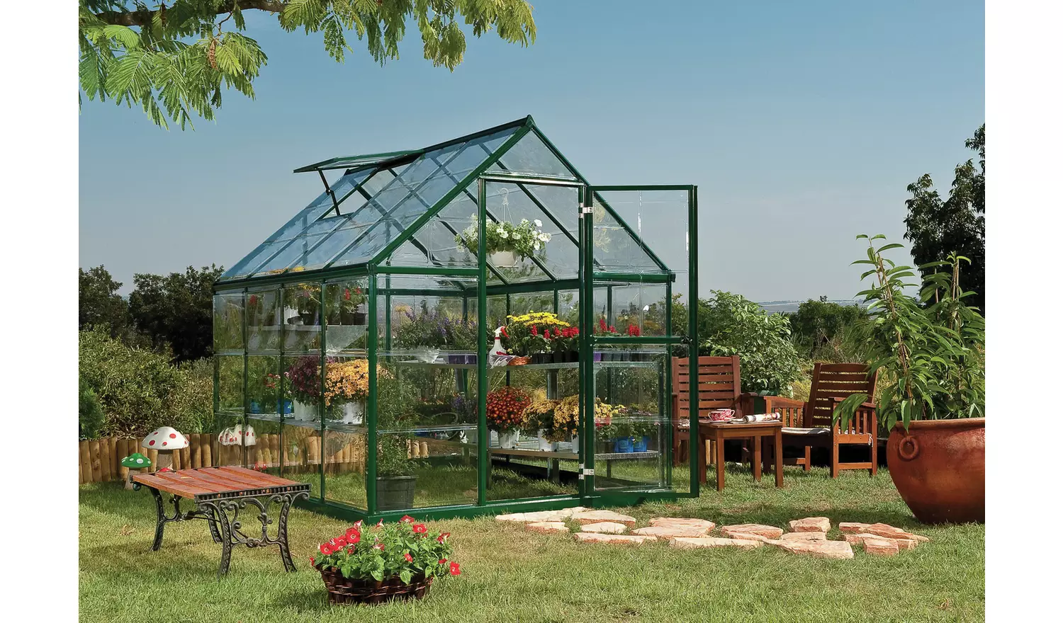Palram - Canopia Harmony Green Greenhouse - 6 x 8ft