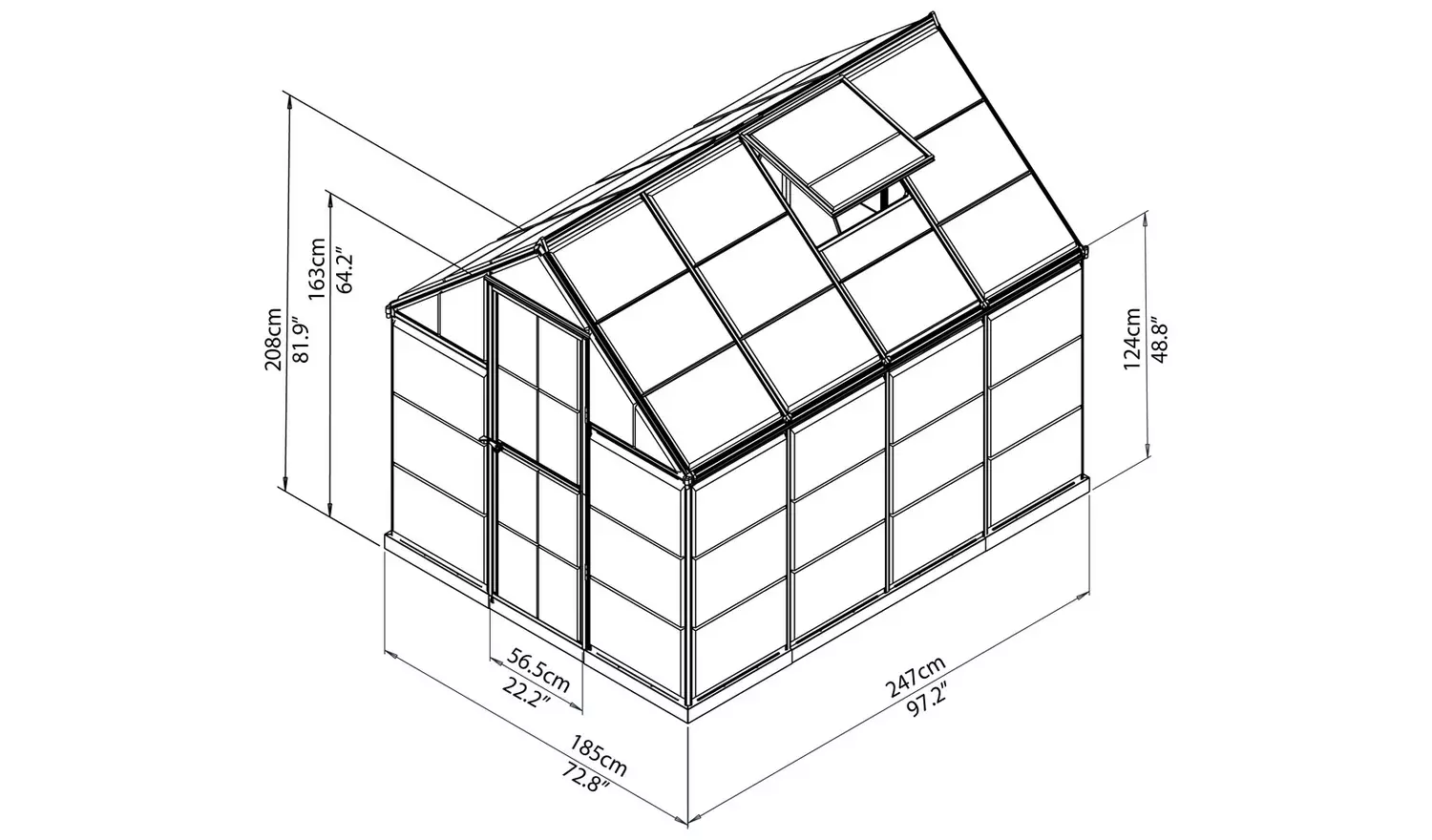 Palram - Canopia Harmony Green Greenhouse - 6 x 8ft