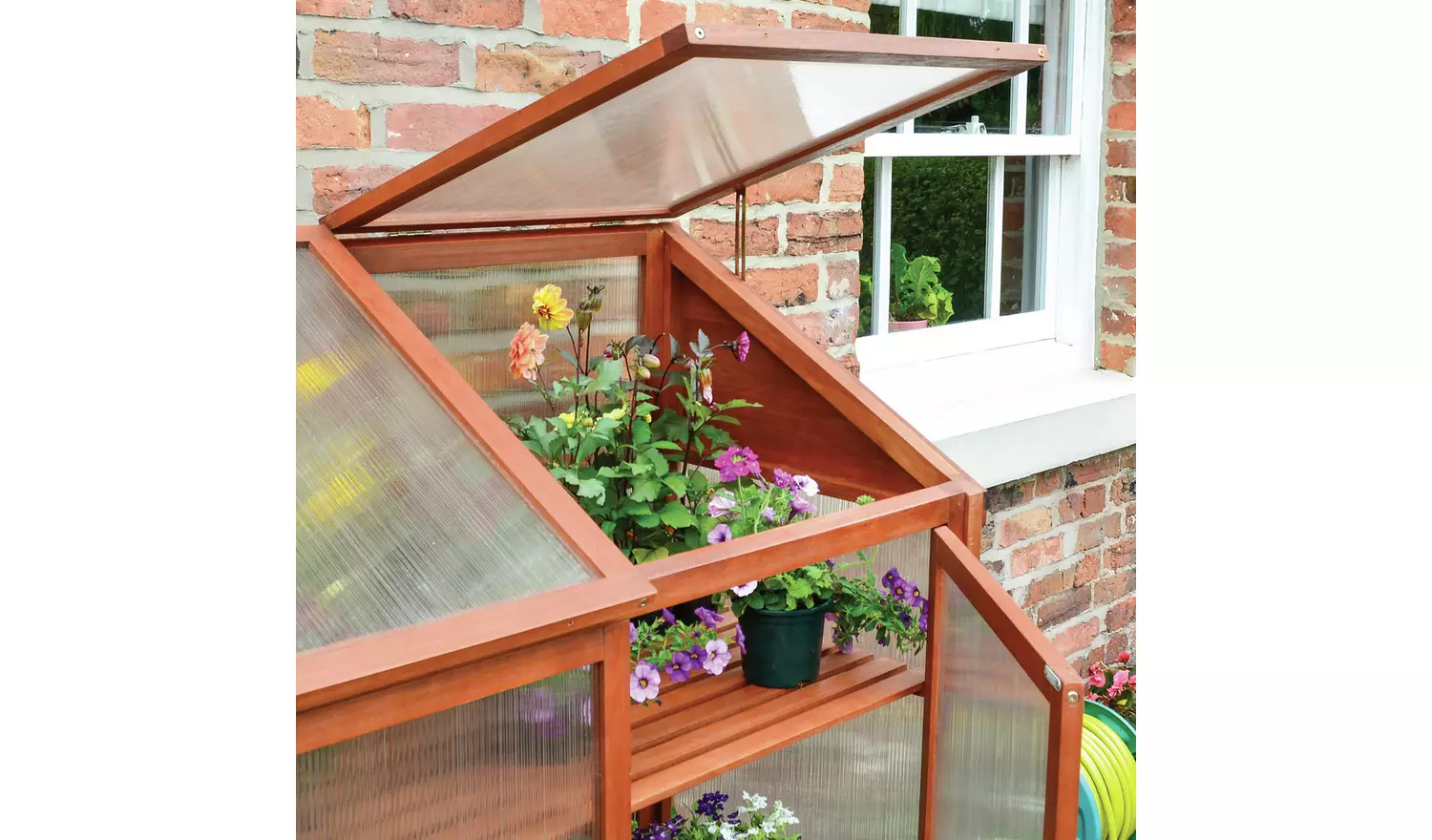 Rowlinson Hardwood 2Tier Mini Greenhouse
