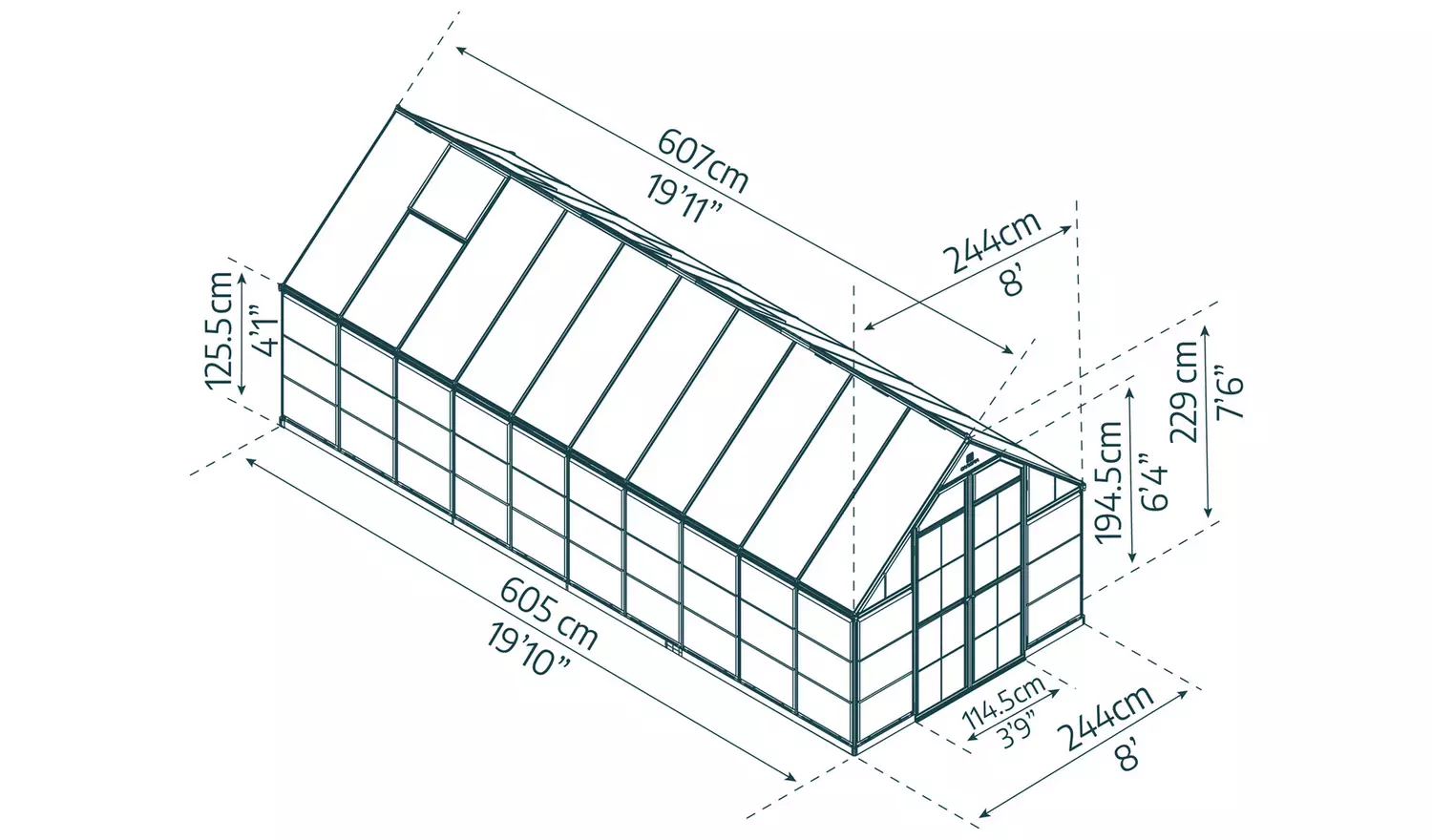 Palram Canopia Balance Extended Silver Greenhouse - 8 x 20ft