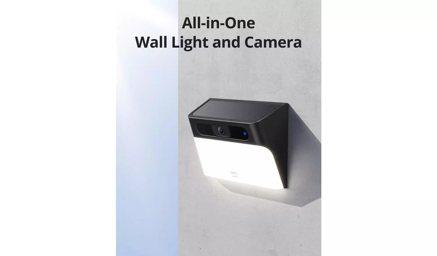 eufy S120 2K Solar Wall Light Outdoor Security Camera