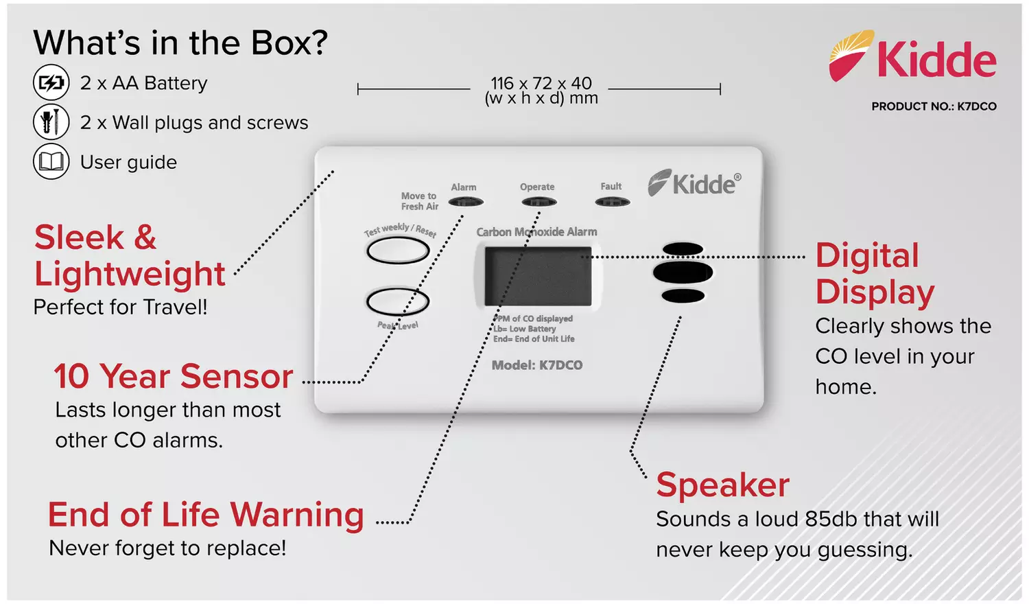 Kidde Digital Readout Carbon Monoxide Alarm