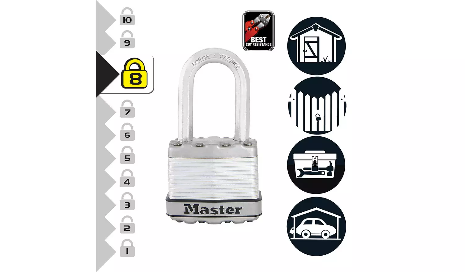 Master Lock Excell Laminated Steel Weatherproof Padlock