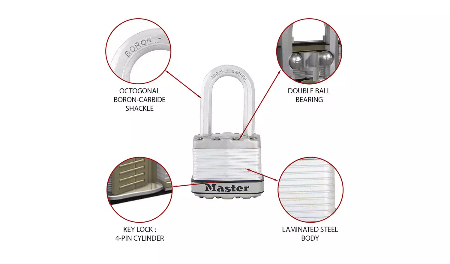 Master Lock Excell Laminated Steel Weatherproof Padlock