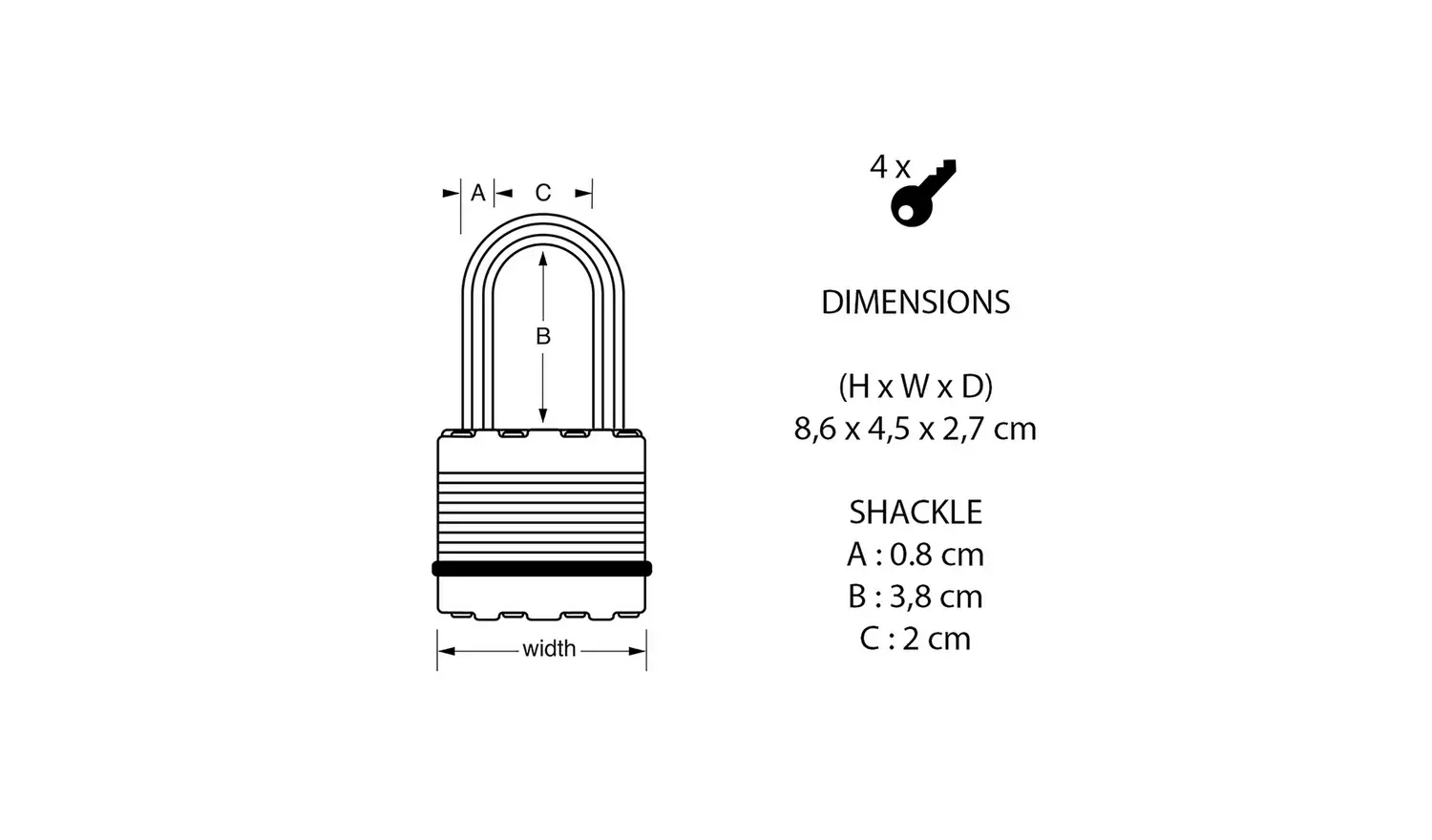 Master Lock Excell Laminated Steel Weatherproof Padlock