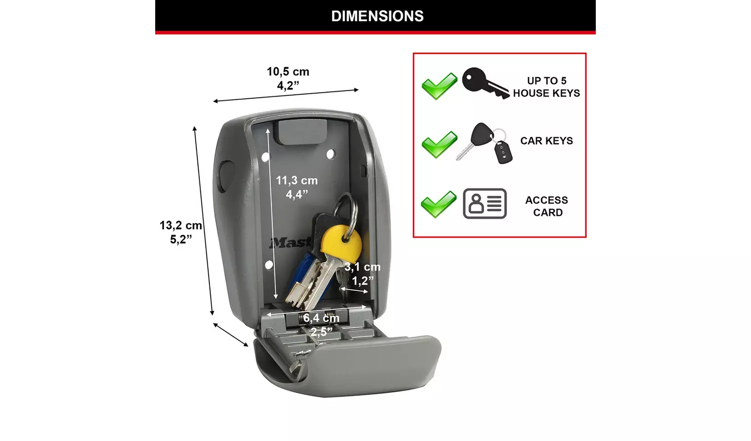 Master Lock Reinforced Certified Wall Mounted Key Safe