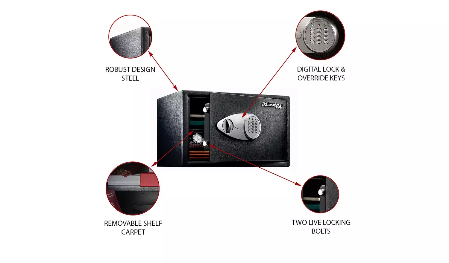 Master Lock Security Safe XL - 33 Litre Digital Lock