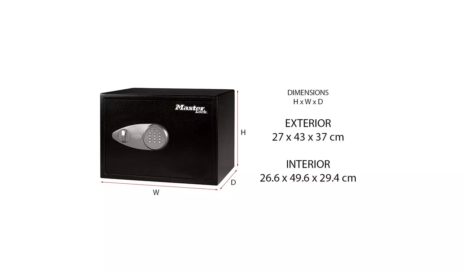 Master Lock Security Safe XL - 33 Litre Digital Lock