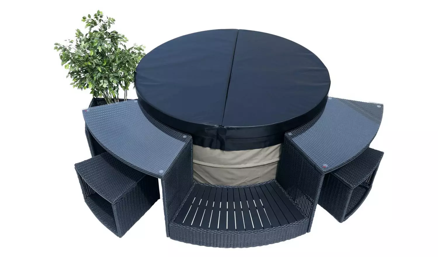 Canadian Spa Company Rattan Bar With Glass Top