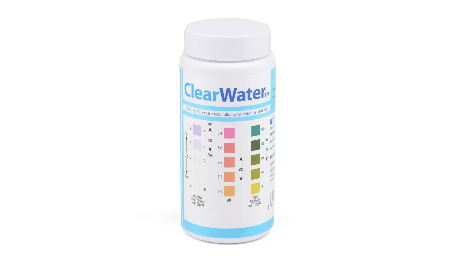 Clearwater Hot Tub PH Test Strips - Pack of 50