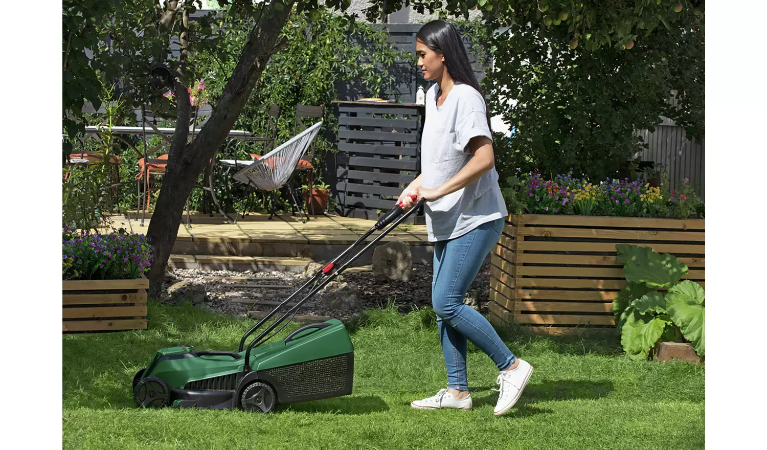 Bosch 32cm Cordless Rotary Lawnmower and Grass Trimmer - 18V