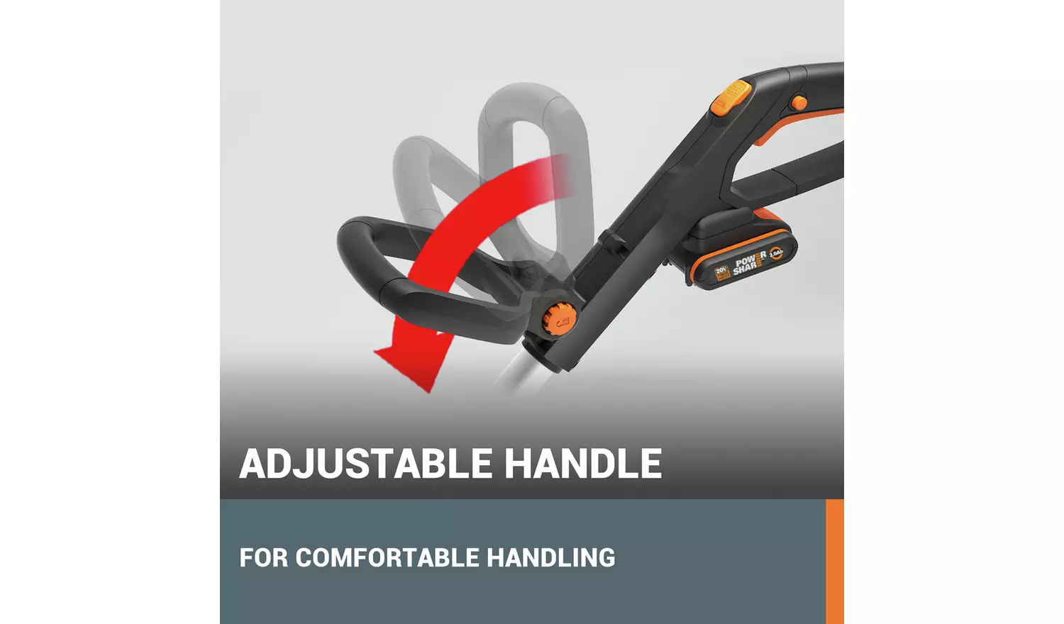 Worx 30cm Cordless Grass Trimmer with 2 Batteries - 20V