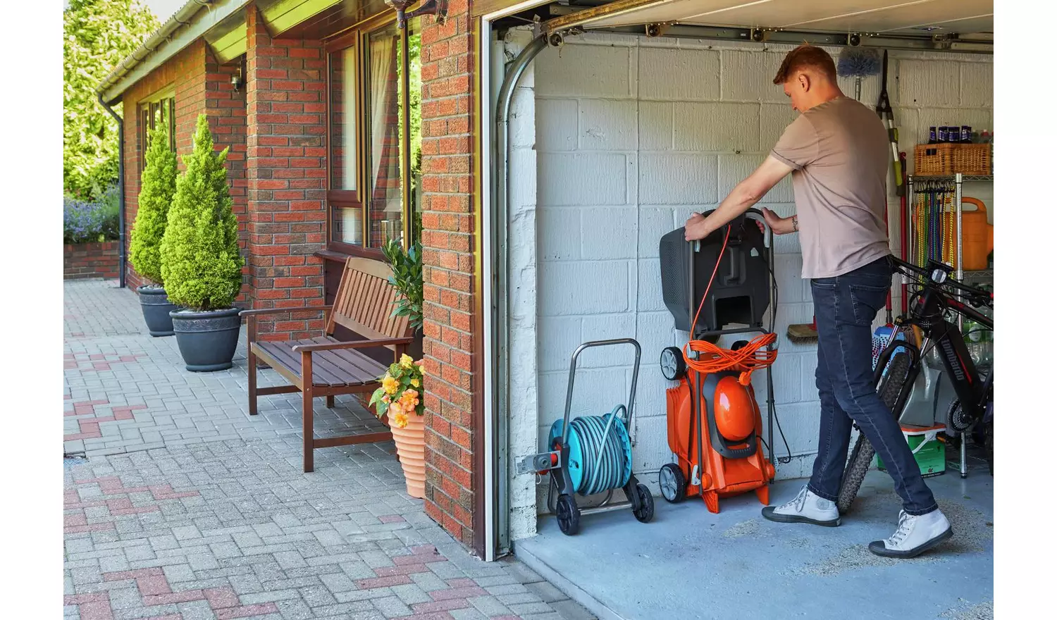 Flymo EasiStore 380R Corded Rotary Lawnmower - 1600 W