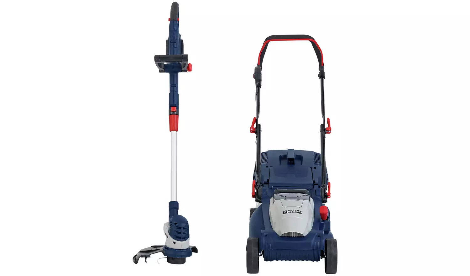 Spear & Jackson Cordless 34cm Lawnmower & 25cm Grass Trimmer