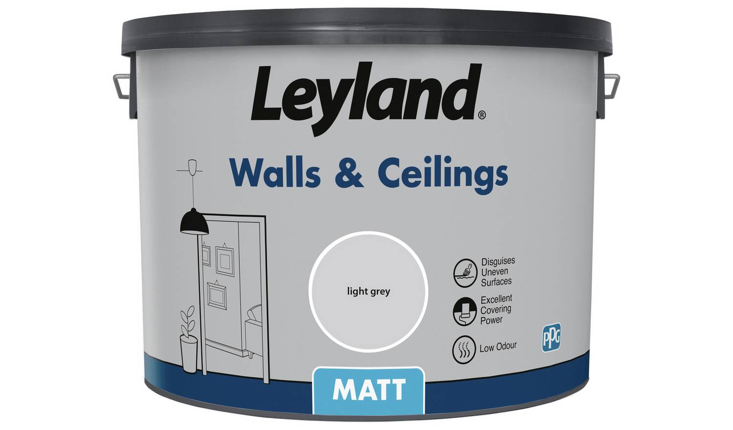 Leyland Retail Wall and Ceiling Matt Paint 10L - Grey