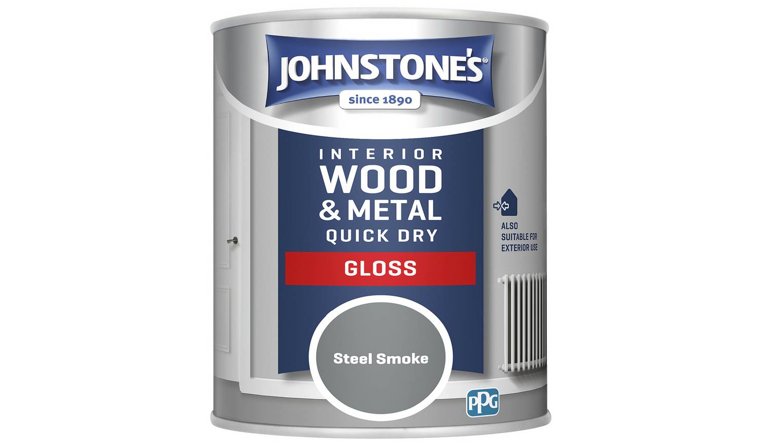 Johnstone's Quick Dry Gloss Paint 750ML - Steel Smoke